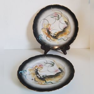 Vintage Benson's Dragonware Moriage two desert 7" Plates